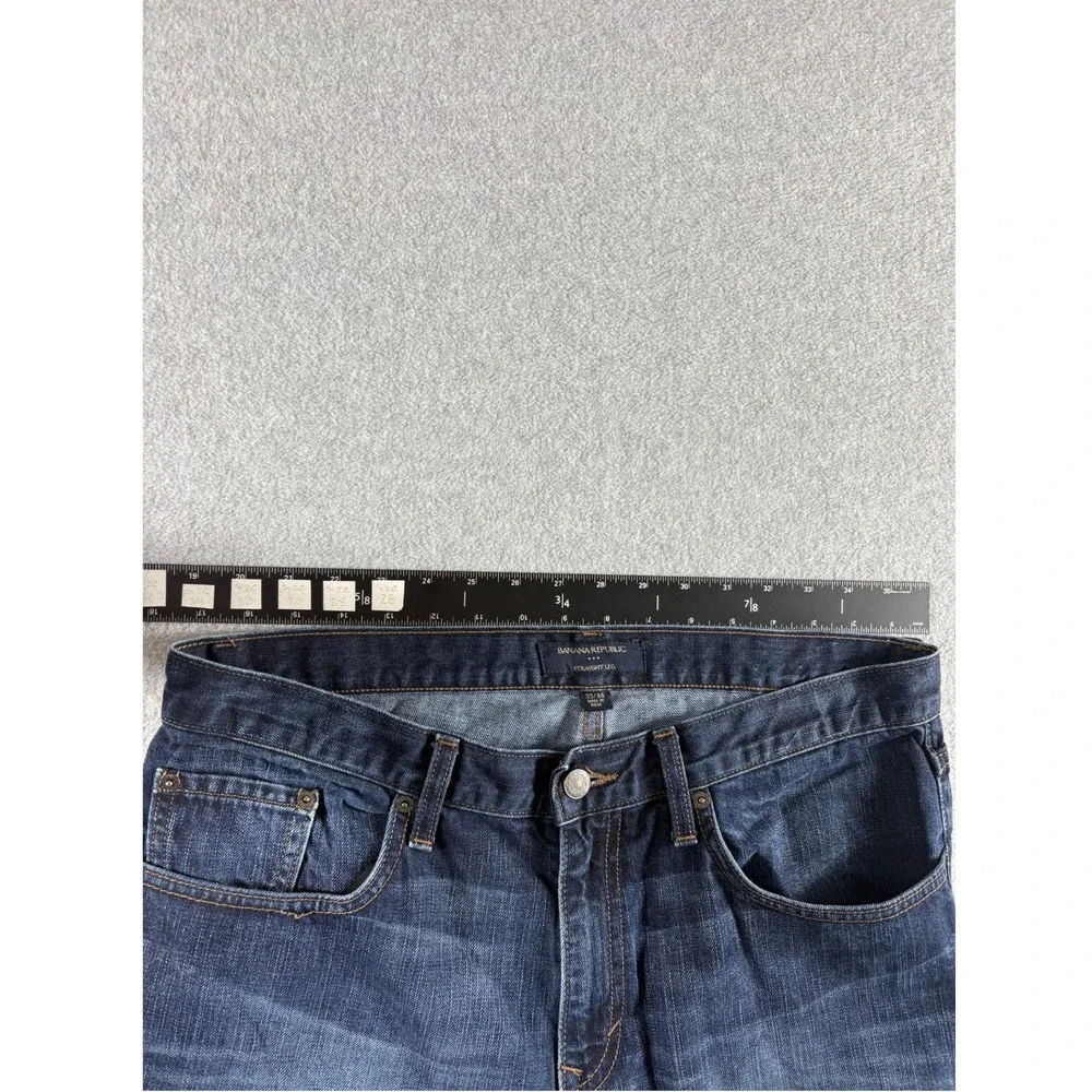 Banana Republic Jeans Mens 35x34 Dark Blue Straight Leg Premium Heritage Classic